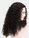 Natural Black Explosive Head Long Curly Hair Middle Part Afro Small Curly Wig - Black