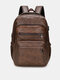 Vintage Multifunction USB Charging Waterproof Faux Fur Large Capacity Backpacks - Dark Brown