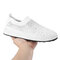 Plus Size Women Sports Round Toe Breathable Mesh Sequined Elastic Casual Shoes - White