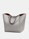 JOSEKO Women's PU Leather Retro Simple Shoulder Bag  Multifunctional Storage Handbag Fashion Bag - Gray