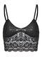 Women Sexy Lace Stitching Hollow Crop Top - Black