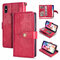 Women Solid Multi-function Phone Case For Iphone 4 Card Slot Wallet - Red