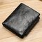 Men 8 Card Slots Rfid Antimagnetic Genuine Leather Wallet - Black