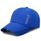 Men's Summer Breathable Mesh Hat Quick Dry Cap Outdoor Sports Baseball Cap - Royal Blue