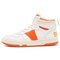 Men High Top Lace Up Color Blocking Sneakers Non Slip Skate Shoes - White&Orange