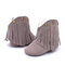 Vintage Tassel Baby Infant Girls Warm Winter Boots For 6-24 Months - Grey