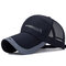 Men Women Summer Quick-Drying Mesh Baseball Cap Outdoor Sport Breathable Hat - Navy
