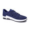 Men Knitted Fabric Lace Up Running Shoes Casual Walking Sneakers - Blue