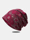 Women Lace Calico Jacquard Breathable All-match Beanie Hat - Wine Red