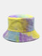 Women & Men Double-sided Tie-dye Corduroy And Cotton Warm Soft Outdoor Casual All-match Bucket Hat - #01