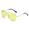 Color-changing Anti-UV Sunglasses Retro Metal Polarized Driving Night Vision Goggles - Gold
