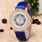Classic Heart Rock Beads Wristband PU Leather Watch Quartz Women's Watches Wholesale - Royal Blue