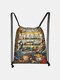 Women Cat Print Backpack Shopping Bag - #01