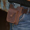 Men Genuine Leather EDC Multifunction Phone Bag Card Case Belt Sheath - Coffee