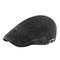 Mens Summer Washed Cotton Stripe Beret Cap Duck Hat Sunshade Casual Outdoors Peaked Forward Cap - Black