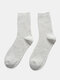 5 Pairs Men Cotton Solid Color Simple Sweat-absorbent Deodorant Warmth Socks - Gray 1