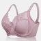 Plus Size Push Up Lightly Line Lace Patchwork Bras - Pink
