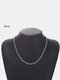 Trendy Simple Geometric-shaped Chain All-match Alloy Necklace - Silver 60 cm
