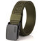 125cm Men Outdoor Nylon Canvas Belts Automatic Buckle No Hole Precise Fit Special Pattern Waist - Green