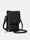 JOSEKO Women's Faux Leather Simple Mini Messenger Bag Multifunctional Phone Organizer - Black