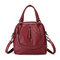 Brenice Multifunction Soft Handbags Vintage Bohemia Shoulder Bags Backpack - Red