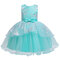 Girl's Tulle Embroidery Flower Bowknot Princess Formal Wedding Birthday Dress For 1-7Y - Green