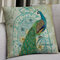 Fodera per cuscino in lino con paesaggio di pavone in stile cinese Fodera per cuscino posteriore per ufficio - #11