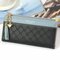 Women Stylish PU Leather Multi-slots Long Wallet Card Holder Purse - Black