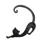 Trendy 1Pc Left Ear Stud Cuff Exaggerated Alloy Winding Stretching Sexy Cat Earrings for Women Girls - Black