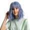 12 inch Short Natural Wave Cute Bob Wig with Bang Synthetic Blue Purple Hair Cosplay Party Wig - 12 Inch