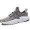 Men Knitted Fabric Breathable Non Slip Running Casual Sport Sneakers - Grey