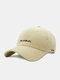 Unisex Corduroy Letter Numbers Pattern Embroidery All-match Breathable Baseball Cap - Beige
