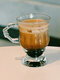 Ins Vintage Relief Glass High Foot Latte Coffee Cup - Transparent