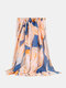 Women Cotton Linen Colorful Various Floral Print Sunshade Decorative Shawls Scarfs - Blue