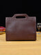 Men PU Leather Large Capacity 13.3 Inch Laptop Bag Briefcases Handbag Crossbody Bag - Coffee