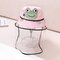 Little Frog Children's Fisherman à prova de poeira Chapéu Sun Chapéu Tela removível para rosto - Rosa