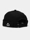 Unisex Cotton Solid Color Geometric Pattern Embroidery Fashion Brimless Beanie Landlord Cap Skull Cap - Black