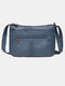 Women PU Leather Anti-theft Multi-Layers Crossbody Bag Shoulder Bag - Blue