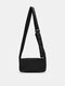 Women Dacron Casual Plush Brief Pattern Crossbody Bag Shoulder Bag - Black
