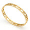 Fashion Hollow Roman Number Bangle Bracelets Titanium Steel Charm Gold Bracelets for Women for Men - Gold