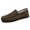 Men Old Peking Style Cloth Slip On Soft  Casual Loafers - Dark Green