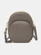 Faux Leather Light Print Multi-Layers 6.5 Inch Phone Bag Convertible Straps Crossbody Bag Card Bag - Dark Gray