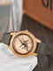 2 Colors Wooden PU Couple Vintage Carved Dial Bamboo Wood Watch Decorative Pointer Quartz Watch - #02