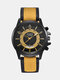 XINEW Brand Watches Mens Leather Date Waterproof Quartz Wristwatches Watch - Khaki