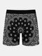3 Color Sexy Mens Underwear Allover Love Pattern & Geometric Print Boxer Briefs - Black