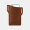 Men EDC Genuine Leather 6.5 Inch Phone Holder Sleeve Case Waist Belt Bag - Brown
