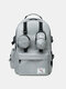 Women Preppy Waterproof 15.6 Inch Laptop Bag Large Capacity Backpack - Gray