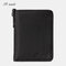 Men Rfid Bifold Genuine Leather Wallet Zipper Purse - Black