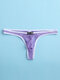 Men Sexy Lace Bikini Thongs G-string Thin Transparent Breathable Stretch Low Rise Underwear - Purple