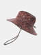 Men Polyester Cotton Camouflage Pattern Outdoor Sunshade Breathable Bucket Hat - Orange Red